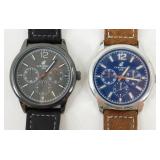 2 Leather Strapped Caribbean Joe Watches