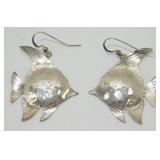 Vintage Sterling Silver Fish Earrings - 2ï¿½