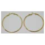 Gold Over Sterling Silver Hoop Earrings - 1.75ï¿½