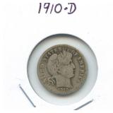 1910-D Barber Silver Dime