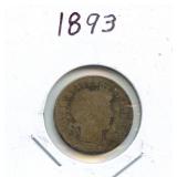1893 Barber Silver Dime