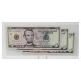 3 Crisp Uncirculated Consecutive Serial Number