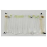 Vintage Glass Cigar Tubes, Twelve (also 4 plastic