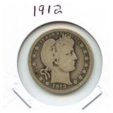 1912 Barber Silver Quarter