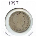 1897 Barber Silver Quarter