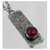 Carnelian Necklace - Silver, 22ï¿½ Long