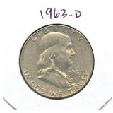 1963-D Franklin Silver Half Dollar