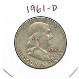 1961-D Franklin Silver Half Dollar