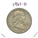 1961-D Franklin Silver Half Dollar