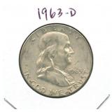 1963-D Franklin Silver Half Dollar