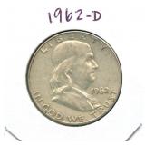 1962-D Franklin Silver Half Dollar