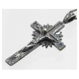 Vintage Sterling Silver Cross Necklace - 5.33