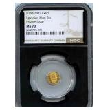 9999 Gold Egyptian King Tut - NGC MS 70