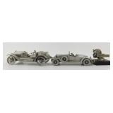3 Stutz Pewter Pieces - Hood Ornament, Danbury