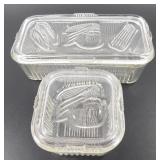 * Vintage Pair of Vegetable Pattern Glass