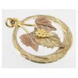 10K Yellow Gold Pendant - 1.41 grams, Rose and