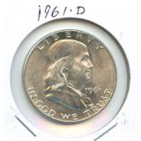 1961-D Franklin Silver Half Dollar