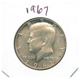 1967 Kennedy Silver Half Dollar - 40% Silver