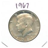 1967 Kennedy Silver Half Dollar - 40% Silver