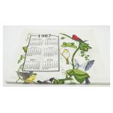 Vintage 1987 Linen Hanging Calendar by Case IH,