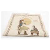 Vintage 1976 Linen Hanging Calendar, Holly Hobbie