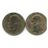 1776-1976 & 1776-1976-D Eisenhower Dollars