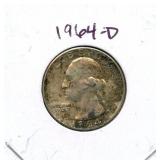 1964-D Washington Silver Quarter