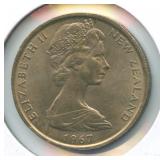 1967 New Zealand Fifty-Cent Coin - Nice Details
