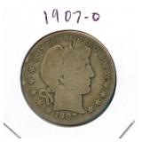 1907-O U.S. Barber Silver Half Dollar