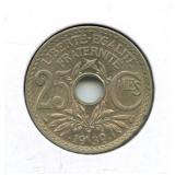 1939 French 25 Centimes - High Grade Condition