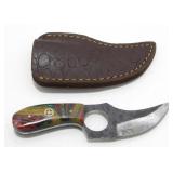 New Carbon Steel Skinner Knife with Leather