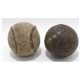Antique Leather Raised Seam Softballs circa 1900
