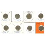 8 Buffalo Nickels