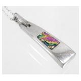 Sterling Silver and Two Sided Dichroic Glass