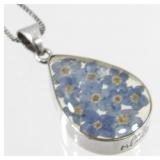 Sterling Silver and Forget-Me-Nots Necklace -