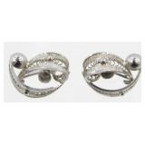 Vintage Scandinavian Sterling Silver Screw Back