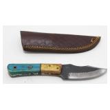 New Carbon Steel Clip Point Knife with Leather