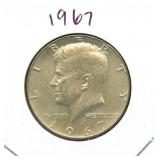 1967 Kennedy Silver Half Dollar - 40% Silver