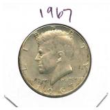 1967 Kennedy Silver Half Dollar - 40% Silver