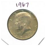1967 Kennedy Silver Half Dollar - 40% Silver