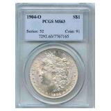 1904-O Morgan Silver Dollar - PCGS MS 63