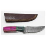 New Damascus Blade Persian Knife with Leather