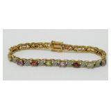 Sterling Silver Multi-Gem Tennis Bracelet