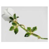 Vintage Rose Enameled Coat Brooch