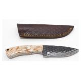 New Carbon Steel Dragon Scale Drop Point Knife