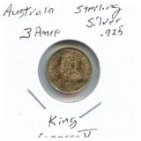 Australia Silver 3 Pence - 1928, King George V