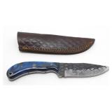 New Carbon Steel Drop Point Knife with Leather