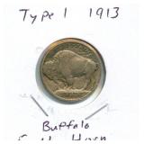 1913 Type I Buffalo Nickel - Full Horn