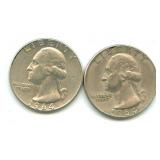 Pair of Washington Silver Quarters