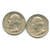 Pair of Washington Silver Quarters